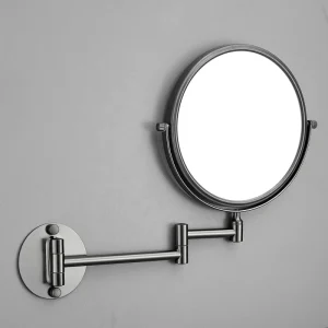 Hotel Bathroom Wall Mounted Free Rotating Round Makeup Mirror Magnifying Folding Double Side Shaving Vanity Mirror