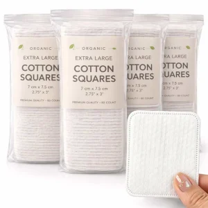 Hypoallergenic Embossed Lint Free Organic 100% Disposable Cotton Pad for Face Cosmetic Makeup Remover Square