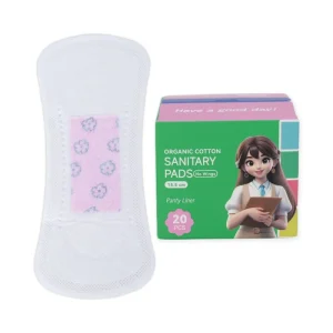 In Stock Organic Cotton 155mm Sanitary Napkin Panty Liner CE Certified Cotton Pad for Ladies Day Use Menstrual Pad