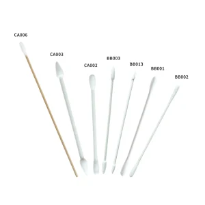 Industrial Double Ended Pointed White Swab Q Tips Wood Paper Stick Cotton Bud for Precision Cleaning