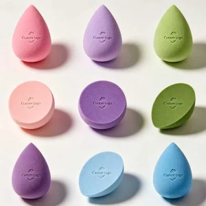 Irregular shaped Non Latex Makeup Sponge Custom for Wet Dry Use Does Not Absorb Makeup Can Be Printed Logo