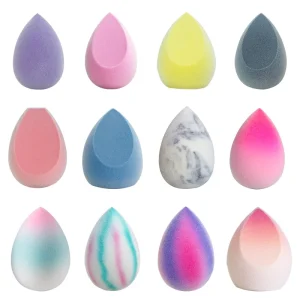 JLY Flocked Super Soft and Delicate Texture Gradient Color Beauty Sponge Dry and Wet Dual use Latex free Makeup Sponge