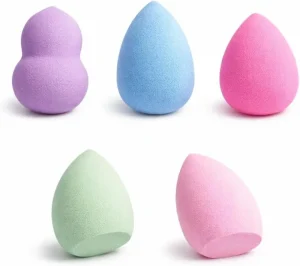 JLY OEM Oval Makeup Sponge Latex Free Multi Shape Blending Sponge for Foundation Concealer Contour Wet Dry Use