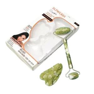 Jade Green Phoenix Derma Rolling System Jade Roller Gua Sha Board Set Box for Facial and Neck Massage Roller Massage Tool