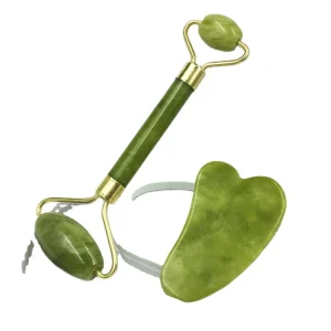 Jade Roller Facial Massager Anti Aging Double Head Roller Device for Face Lifting Slimming Rejuvenation