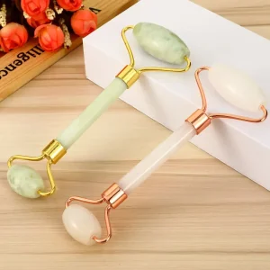 Jade Roller Facial Massager Gua Sha Face & Eye Neck Care Tool Skin Care Reliever for Fine Lines & Wrinkles
