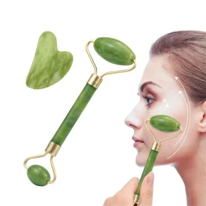 Jade Roller Massage with Dual Heads for Body Firming Set of Rollers