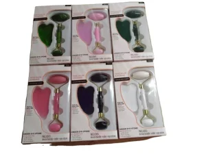 Jade Roller Massager Plastic Double Head Roller Beauty Instrument Facial Massage Scraper Resin Roller Stick