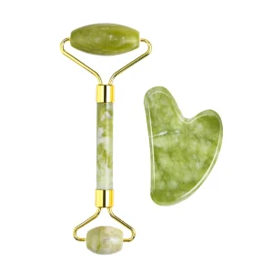 Jade Roller for Face Gua Sha Nourishing Anti Aging Facial Tool Includes Real Jade Roller Natural Jade Stone for Face