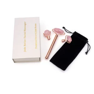 Jade Rollers Roller Massager Face Massage Rose Quartz Set with Box for Girls