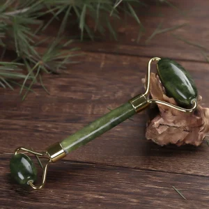 Jade Scraping Roller with Two Heads Carnelian Jade for Beauty Massage of Face Jade Roller