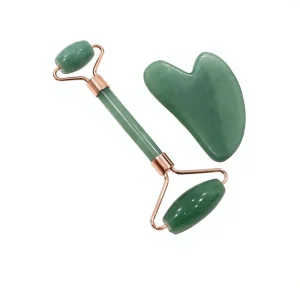 Jade Two Piece Roller Heart Plate Face & Eye Body Massage Beauty Device Massager Tools for Commercial & Home Use