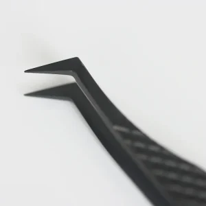Jet Black Stainless Steel Eyelash Extension Tweezers Ergonomic Handle Anti Slip Isolation Volume Lash Tools