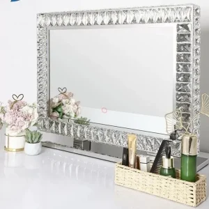 K9 Crystal Smart LED Makeup Mirror Touch Wall Bathroom Desktop Mirror with Lights