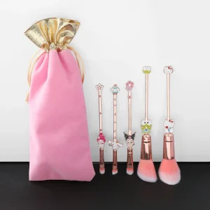 Kawaii MyMelody Frog Inspired Metal Handle Makeup Brush Set with Eyeshadow Foundation Brushes Cute Party Favor Gift