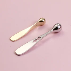Kinwong Mini Gold Face Cream Applicator Zinc Alloy Cosmetic Spoon Model YSB25002 for Skin Care
