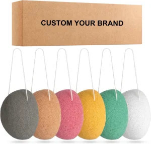Konjac Sponges with Activated Bamboo Charcoal Facial Sponge Natural Great for Facials Bath and Exfoliating Body Sponge