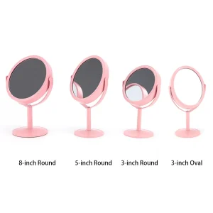 Korean Macaron Color Metal Tabletop Makeup Mirror 3/4/6 Inches Dual Sided Foldable Magnifying Dressing Princess Mirror