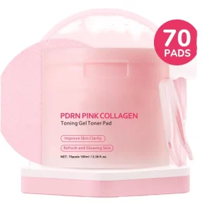 Korean Pink Facial 70Pads Cotton Gel Toner Face Pad Niacinamide Daily Skin Care Soothing
