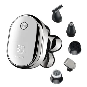 LED Display Eyebrow Rotary Trimmer Bald Machine Portable Mini Shaver Gold Silver For Men