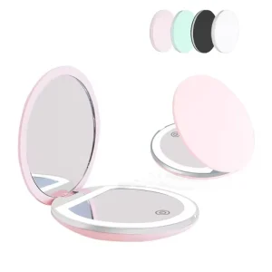 LED Makeup Mirror with 5x Magnifying Glass Foldable Portable USB Rechargeable Wedding Birthday