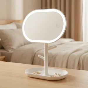 LED Touch Control Vanity Mirror for Girl Cute Makeup Mirror with Storage Personalization Perfect Birthday Gift Christmas Present
