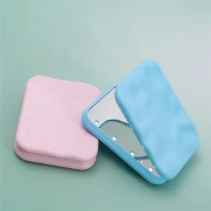 LED Vanity Makeup Mirror Magnification Compact Cosmetic Mirror with Light Cell Batteries Mini Portable for Purse Travel