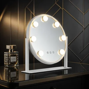 LED With Light Bulb Makeup Mirror Intelligent Fill Light Desktop Makeup Mirror