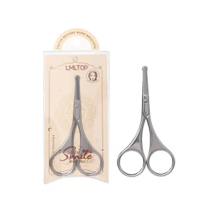 LMLTIOP Mini Stainless Steel Beauty Eyebrow Scissors Straight Sharp for Nose Hair Embroidery Makeup Mini Beard Scissors Tool