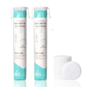 LMLTOP 100/150 Round Shape Cotton Pads Organic Cotton Disposable Makeup Remover Pads for Multi-Layer Design Cotton Pad Skin Care