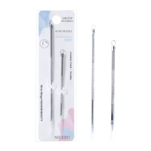 LMLTOP 2 Piece Double Head Acne Needle Stainless Steel Blackhead Removal Tool for Face Treatment E097