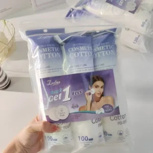 LMLTOP 3in1Pack Premium Round Cotton Pads for Face Care Makeup Remover Soft Nail 3 Layers Round Cosmetic Cotton Pad SY446-448