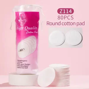 LMLTOP Disposable 80-150 Count Eco-Friendly Saving Water Cosmetic Face Rounds Pads Pure White Soft Lint-Free Cotton Pads