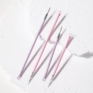 LMLTOP Professional Blackhead Remover 2 Piece Acne Needle Set Stainless Steel Acne Treatment Tool Face Nose Extraction