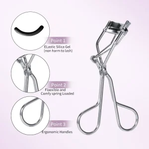 LMLTOP Professional Stainless steel Wide Angle Eyelash Curler Instructions Long Lasting Curl All Eye Types Natural 549
