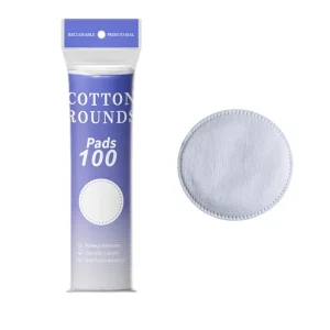 LOUDULY LD807 3 Layer Facial Deep Cleaning Soft Cotton Pad Full Viscose Non Woven Fabric Lock Stitched Edge 5.8cm Diameter