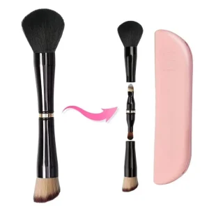 LUMA Travel 4in1 Makeup Brush With Case Luxury Multi Functional Make up Brush Set