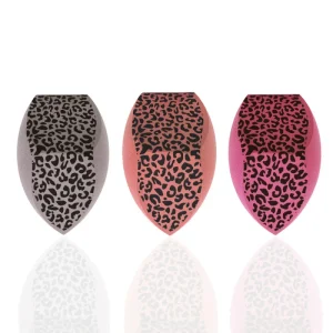 Leopard Print Bold Egg Makeup Sponge Large Makeup Puff Wet or Dry Three sided Cut Soft and Skin friendly Expands Soaked in Water