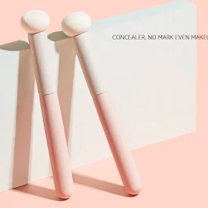 Light Pink Wooden Handle Single Facial Foundation Concealer Makeup Brush Angle Synthetic Concealer Cosmetic Tools Cream Brush