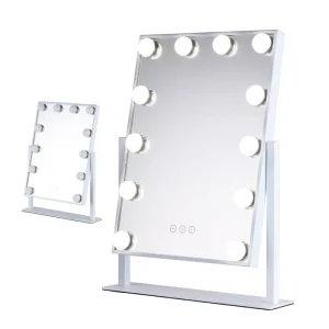 Lighted Makeup Mirror Vanity Mirror with Lights Touch Control Design 3 Colors LED Bulbs 360°Rotation MTJ001P93
