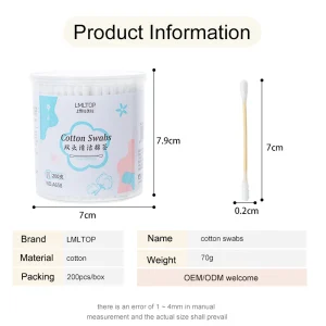 Lint-free Cotton Buds Eco-Friendly Double-Head Spiral and Round Tips Paper Stick Ear and Nasal Cleaning Cotton Swabs