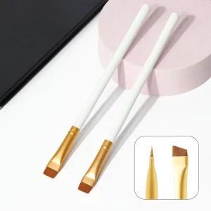 Lip Tint Flat Eyebrow Brush White Handle Ultra Thin Hair Single Makeup Brush Flat Concealer Brush
