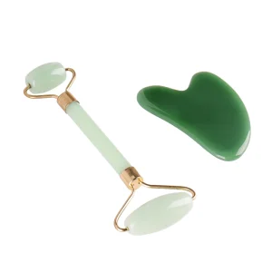 Lohas Single Natural Powder Crystal Jade Roller Massager Double Wheel Massager