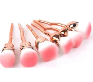 Long Handle Rose Flower Makeup Brushes Cosmetic Makeup Tool 6pcs Flower Shaped Rose Gold Make up Brushes