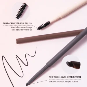 Long Lasting Double End Eyebrow Pencil Sweatproof Natural Shaping Brow Makeup Tool