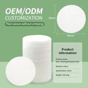 Low MOQ Biodegradable Cleaning Deeply Round Organic Cotton Cosmetic Cleansing Pads for Beauty Salon Use