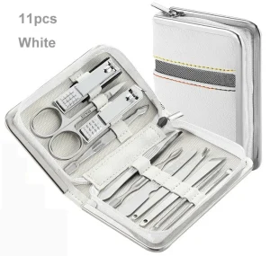 Luxurious 26Pcs Stainless Steel Cutter Scissor Cuticle Nipper Manicure Pedicure Set Eco friendly Nail Clippers PU Bag