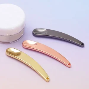 Luxurious 52mm Zinc Alloy Facial Eye Cream Spoon Mini Gold and Silver Cosmetics Spatula Stainless Steel for Masks