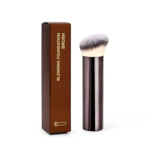 Luxurious Simple Single Makeup Brush Aluminum Handle Soft Vegan Hair Single Foundation Blush Brush