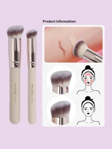 Luxury 2PCs Makeup Brush Foundation Concealer Blush Brush Professional Makeup Brush Set